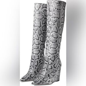 MICHAEL Michael Kors Black and Gray Over the Knee Boots NIB